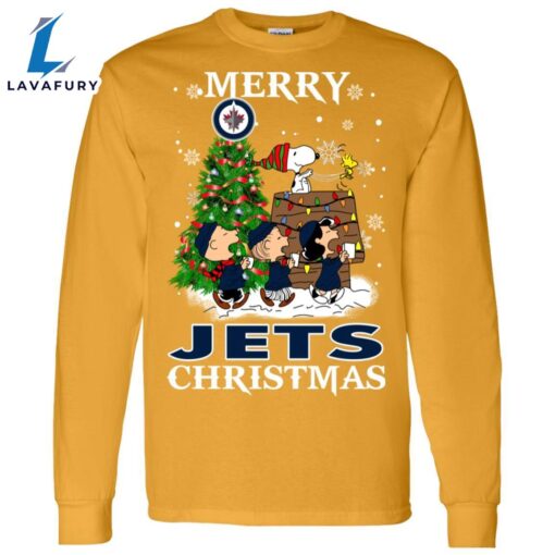 Merry Winnipeg Jets Christmas Snoopy Ugly Sweater Style Shirts Merry Win