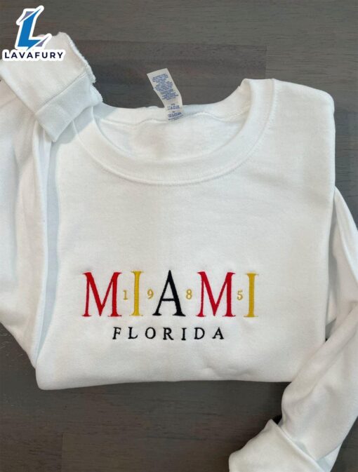 Merry Christmas  Miami Florida Embroidered Sweatshirt Gift Christmas