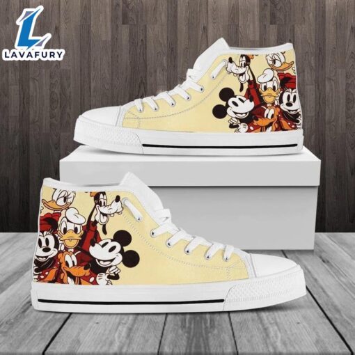 Mickey Mouse Donald Daisy Duck High Top Shoes Cool High Top Kicks For Fans