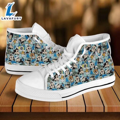 Mickey Mouse Donald Daisy Duck High Top Shoes Edgy High Top Style For Fans