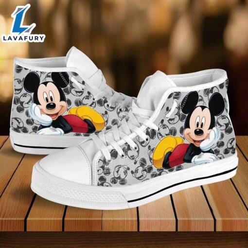 Mickey Mouse Donald Daisy Duck High Top Shoes Fashion High Cuts For Fans