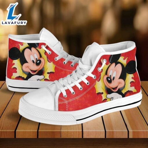 Mickey Mouse Donald Daisy Duck High Top Shoes Sporty Top Sneakers For Fans