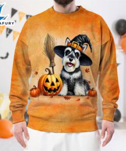 Miniature Schnauzer Dog In Spooky…