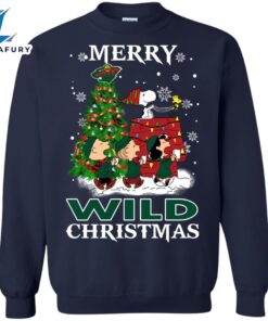 Minnesota Wild Christmas Snoopy Ugly Sweater Style Shirts Merry Mi