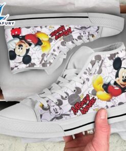 Minnie Mouse Disney Cartoon High Top Shoes Versatile Top Sneakers For Fans