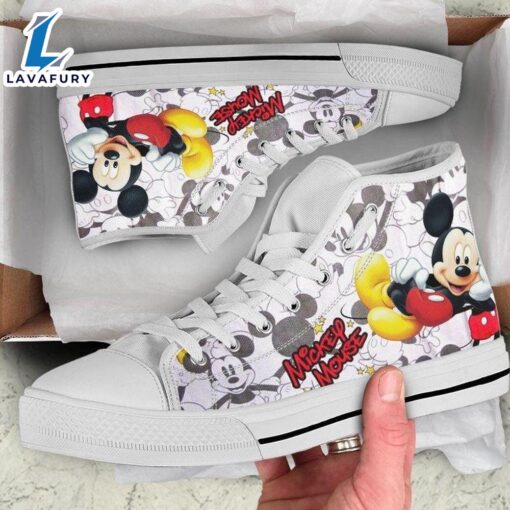 Minnie Mouse Disney Cartoon High Top Shoes Versatile Top Sneakers For Fans