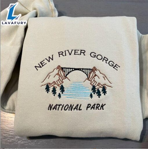 Merry Christmas  New River Gorge Embroidered Sweatshirt Virginia Park Crewneck Gift Christmas