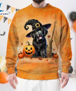 Newfoundland Dog In Spooky Autumn…