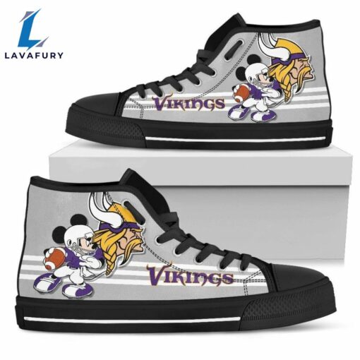 NFL Minnesota Vikings Mickey Edition High Top Shoes For Fans