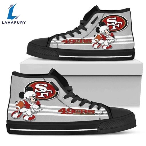 NFL San Francisco 49ers Grey Mickey High Top Shoes For Fans