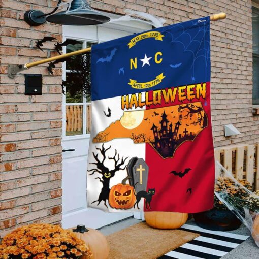 North Carolina State Halloween Flag Halloween In North Carolina Flag, Halloween Garden Flags