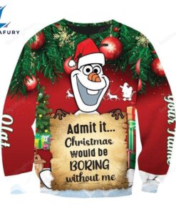 Personalized Cartoon Frozen Admit It Olaf Christmas Custom Name Hoodie All Over Printed 3D Unisex Men Women