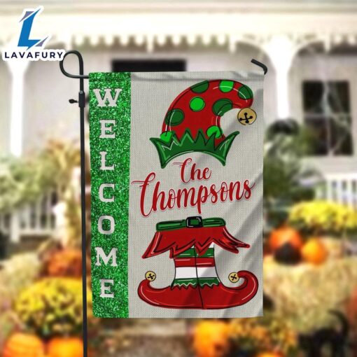 Merry Christmas  Personalized Garden Flag, Elf Christmas FlagXmas, Garden Flags, Outdoor Xmas Flags