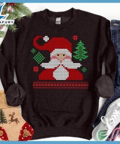 Pixelated Santa Ugly Christmas Colored…