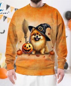 Pomeranian Dog In Spooky Autumn…