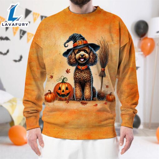 Poodle Dog In Spooky Autumn Halloween 3D Shirt