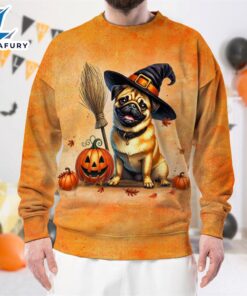 Pug Dog In Spooky Autumn…