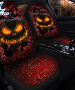 Pumpkin Halloween Break Wall Car Seat Covers