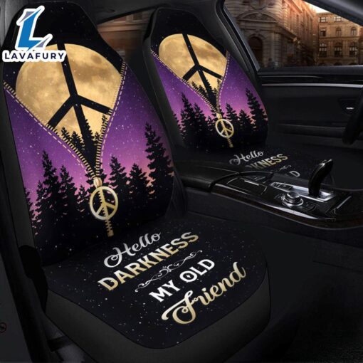 Purple Pink Darkness My Old Friend Hippie Moon Zipper Premium Custom Car Seat Covers Decor Protectors