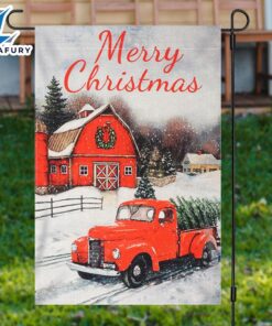 Merry Christmas Red House Truck…