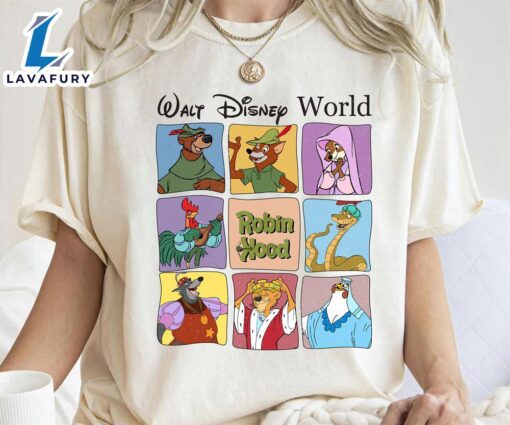 Retro 90s Disney Robin Hood Characters Walt Disney World Shirt