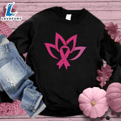 Ribbon Lotus Flower Colored Edition Sweatshirt , Cancer Awareness Shirt