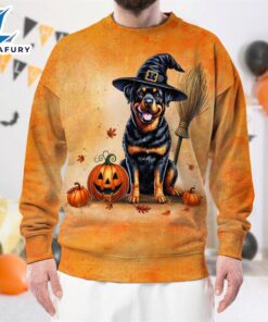 Rottweiler Dog In Spooky Autumn…