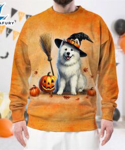 Samoyed Dog In Spooky Autumn…