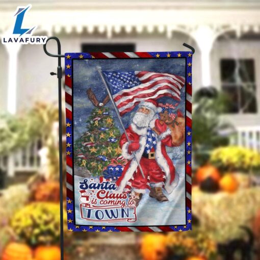 Merry Christmas  Santa Claus Is Coming To Town Garden FlagXmas, Garden Flags, Outdoor Xmas Flags