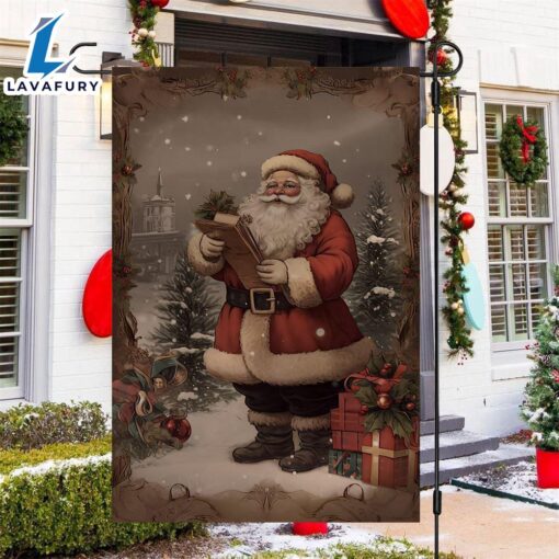 Merry Christmas  Santas Wintry Gift Delivery Santa Claus Xmas Garden Flag