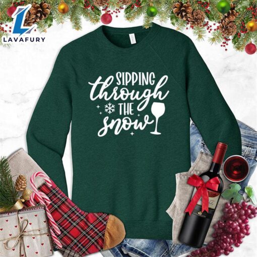 Sipping Through The Snow Sweatshirt – Gift Christmas Sweatshirt