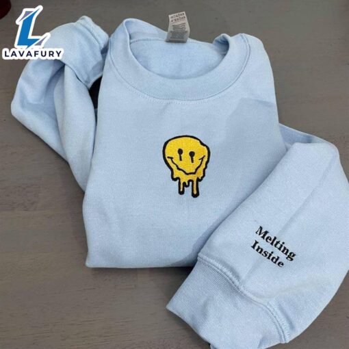 Merry Christmas  Smiley Face Embroidered Sweatshirt Gift Christmas