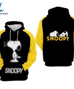 Snoopy Cartoon Peanuts Black Yellow…