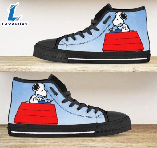 Snoopy Woodstock Cartoon Canvas High Top Canvas Shoes