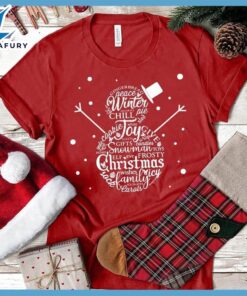 Snowman Christmas Collage T-Shirt Gift…