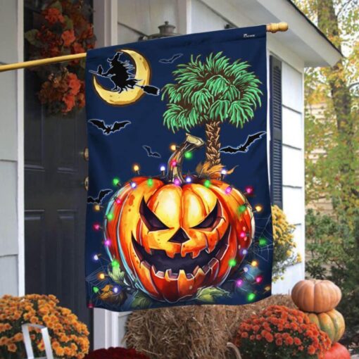 South Carolina Halloween Witch Pumpkin Fall Flag, Halloween Garden Flags