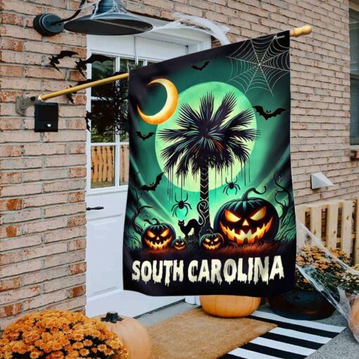 South Carolina Happy Halloween Spooky Flag, Halloween Garden Flags