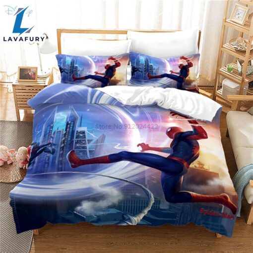 Spider Man Pattern 3D Bedding Sets Cartoon Boys Girls Kids Cover Duvet Cover With