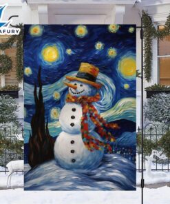 Merry Christmas Starry Night Snowman…