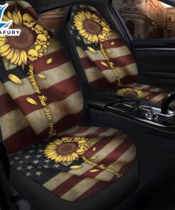 Sunflower American Skull Flag Car Seat Cover