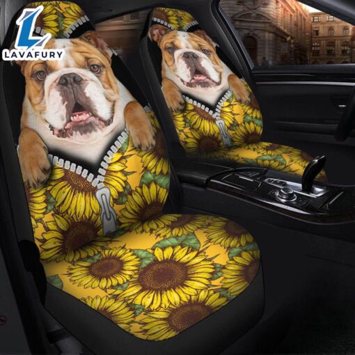 Sunflower Bulldog Premium Custom Car Seat Covers Decor Protector