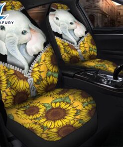 Sunflower Elephant Premium Custom Car Seat Covers Decor Protector