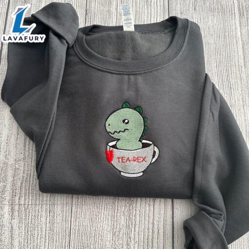 Merry Christmas  Tea Rex Embroidered Sweatshirt Gift Christmas