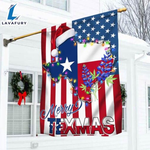 Merry Christmas  Texas Christmas State Merry Texmas Bluebonnet American Flag