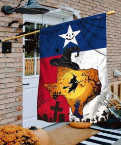 Texas Halloween Flag Halloween Witches…