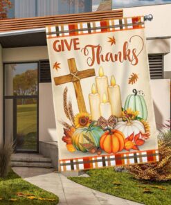 Thanksgiving Fall Flag Give Thanks…