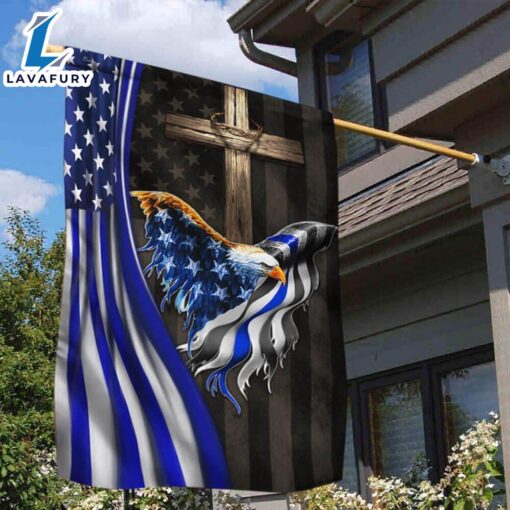 Merry Christmas  The Thin Blue Line American Eagle Christian Cross Flag – Christian Flag