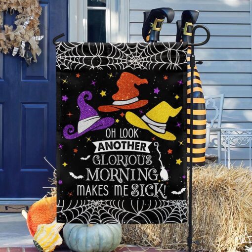 Three Witches Halloween Flag Another Glorious Morning Makes Me Sick, Halloween Garden Flags