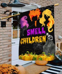 Three Witches Halloween I Smell Children Flag Halloween Garden Flags