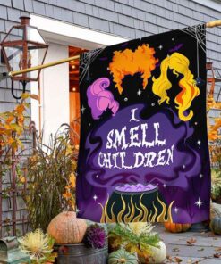 Three Witches Halloween I Smell Children, Halloween Garden Flags